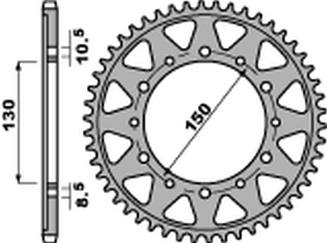PBR rozeta 860 49 C45 YAMAHA FZS 600 FAZER/YZF THUNDERCAT 96-03, GTS 1000 93-01, XJR 1200/1300, FJ 1100/1200 (JTR859.49) (řetěz 530) (MADE IN ITALY)